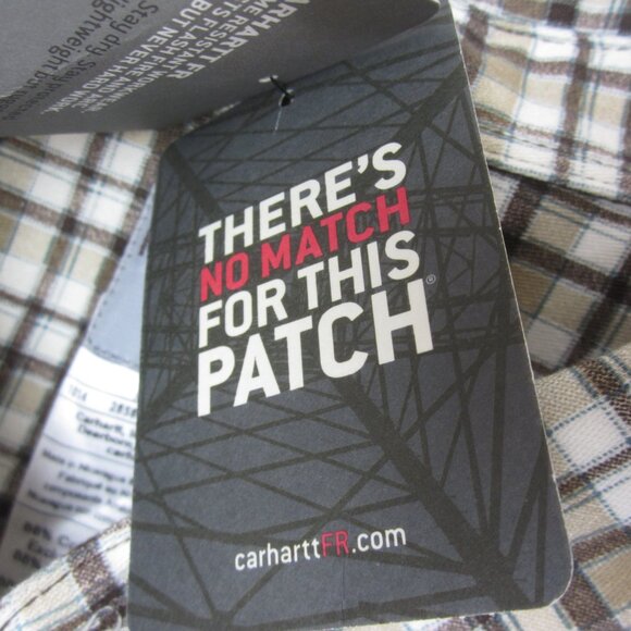 Carhartt FRC Shirt Mens 4XLT Brown Plaid Flame Resistant NFPA 2112 70E HRC2 - Picture 9 of 10
